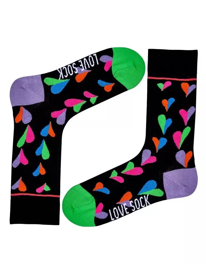 Женские носки Funky Hearts из хлопка Love Sock Company — черный