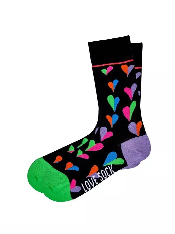 Женские носки Funky Hearts из хлопка Love Sock Company — изображение 2 из 3, черный