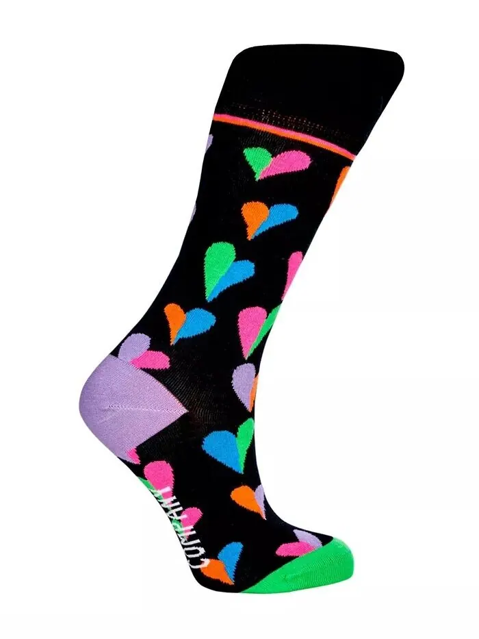 Женские носки Funky Hearts из хлопка Love Sock Company — изображение 3 из 3, черный