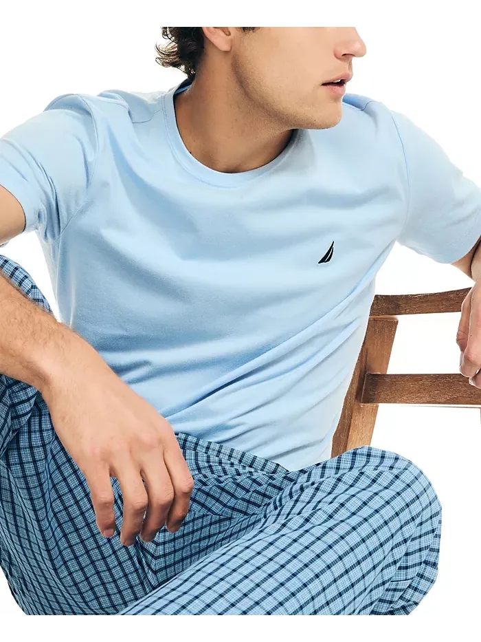 Мужская трикотажная пижамная футболка Nautica — изображение 4 из 8, синий