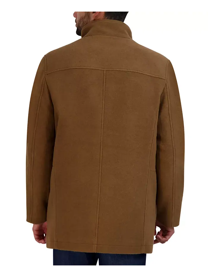 Мужское теплое пальто на меху Car Coat Cole Haan — изображение 2 из 3, верблюжий