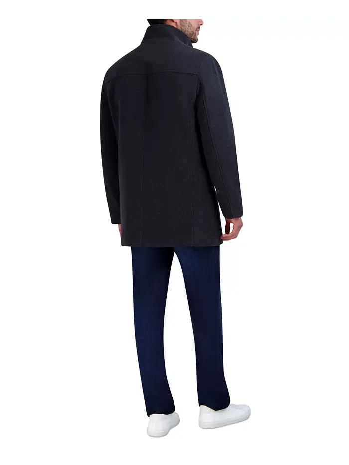 Мужское теплое пальто на меху Car Coat Cole Haan — изображение 2 из 3, темно-серый