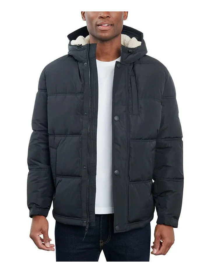 Мужская парка с капюшоном на флисовой подкладке Lucky Brand — изображение 1 из 2, черный