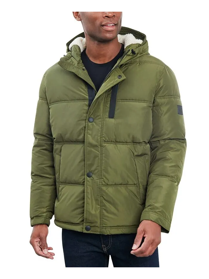 Мужская парка с капюшоном на флисовой подкладке Lucky Brand — изображение 3 из 3, оливковый