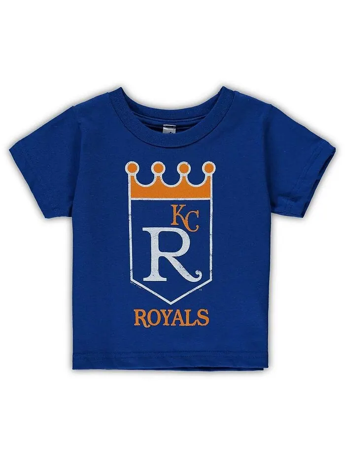 Футболка с капюшоном Royal Kansas City Royals Cooperstown Collection для новорожденных Soft As A — синий