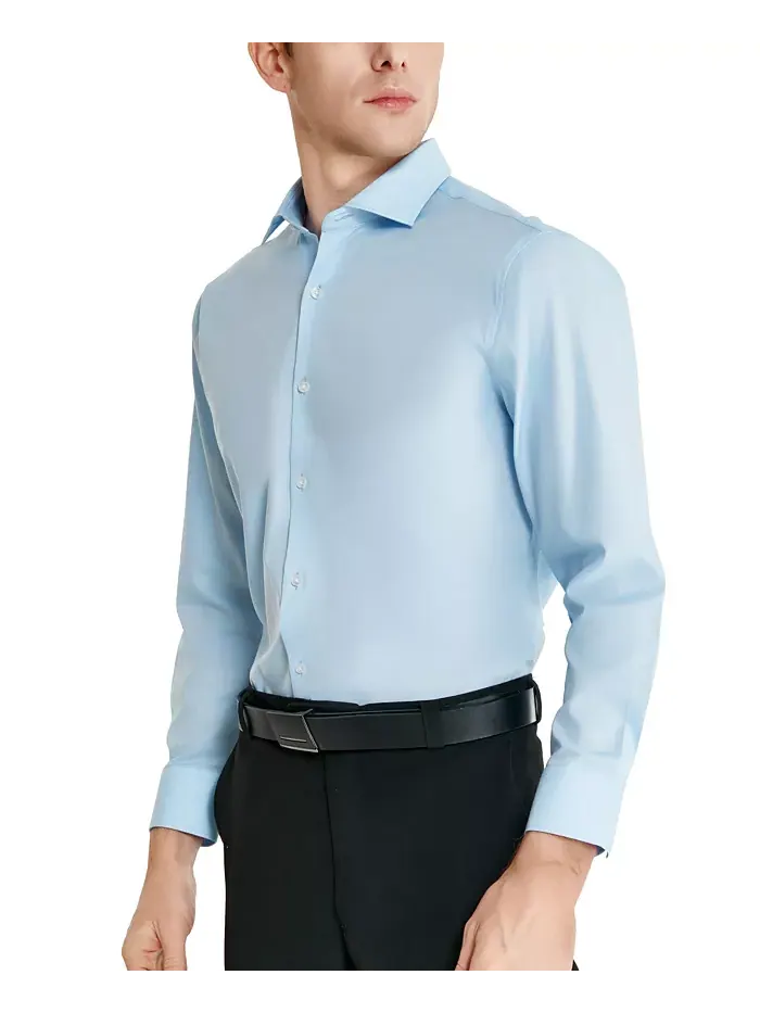 Рубашка мужская Perry Ellis Modern-Fit Lux Twill Solid Perry Ellis Portfolio — изображение 7 из 8, синий