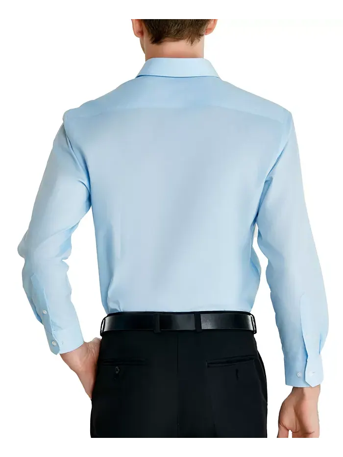 Рубашка мужская Perry Ellis Modern-Fit Lux Twill Solid Perry Ellis Portfolio — изображение 8 из 8, синий