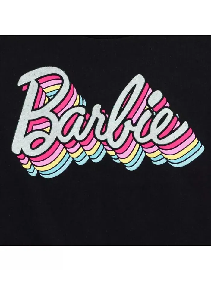 Набор из 3 футболок для маленьких девочек Barbie — изображение 2 из 6, розовый/черный