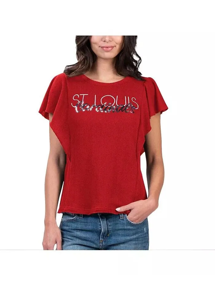 Красная женская футболка St. Louis Cardinals Crowd Wave G-Iii 4Her By Carl Banks — красный