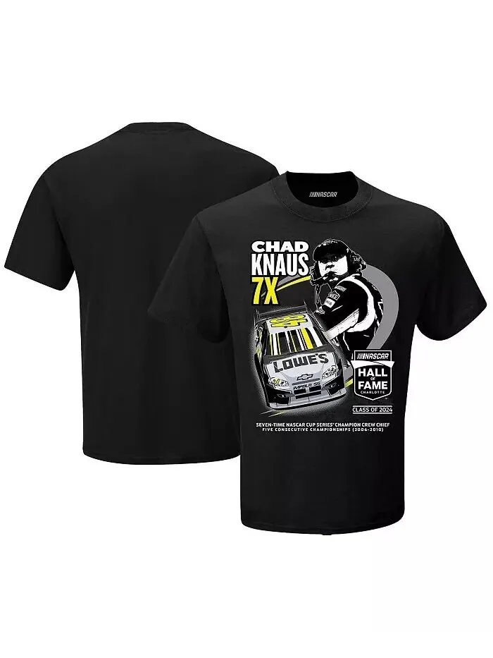 Мужская черная футболка Chad Knaus NASCAR Hall of Fame Class of 2024 Checkered Flag Sports — черный