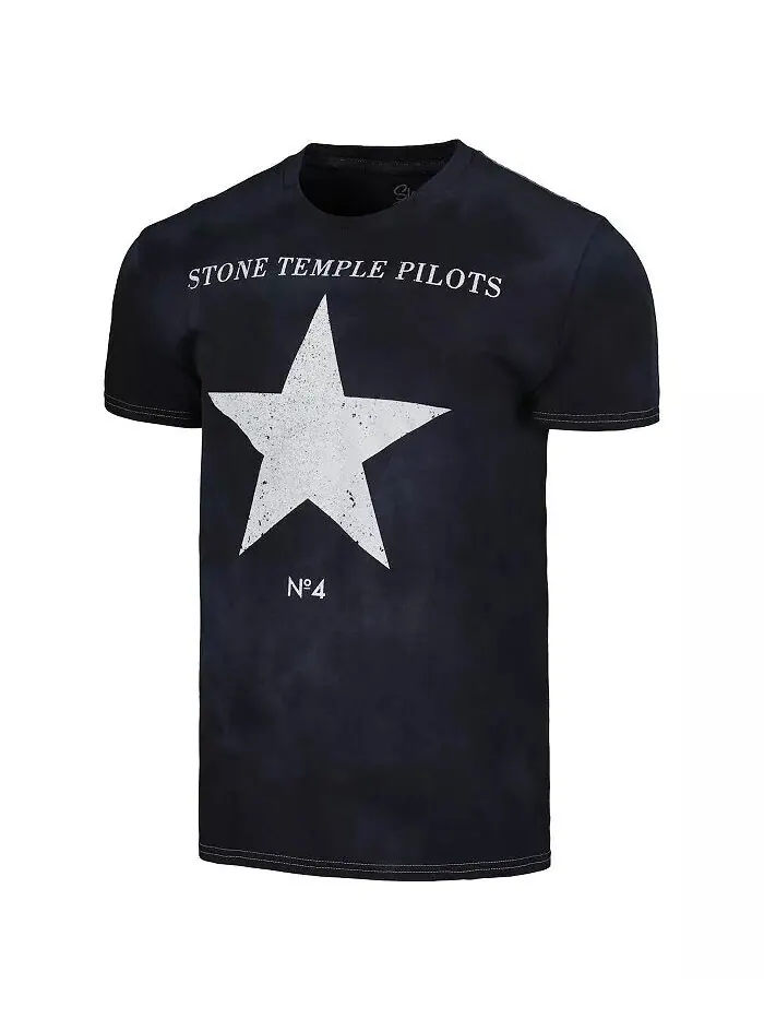Мужская черная футболка с потертостями Stone Temple Pilots No. 4 Global Merch — изображение 2 из 3, черный