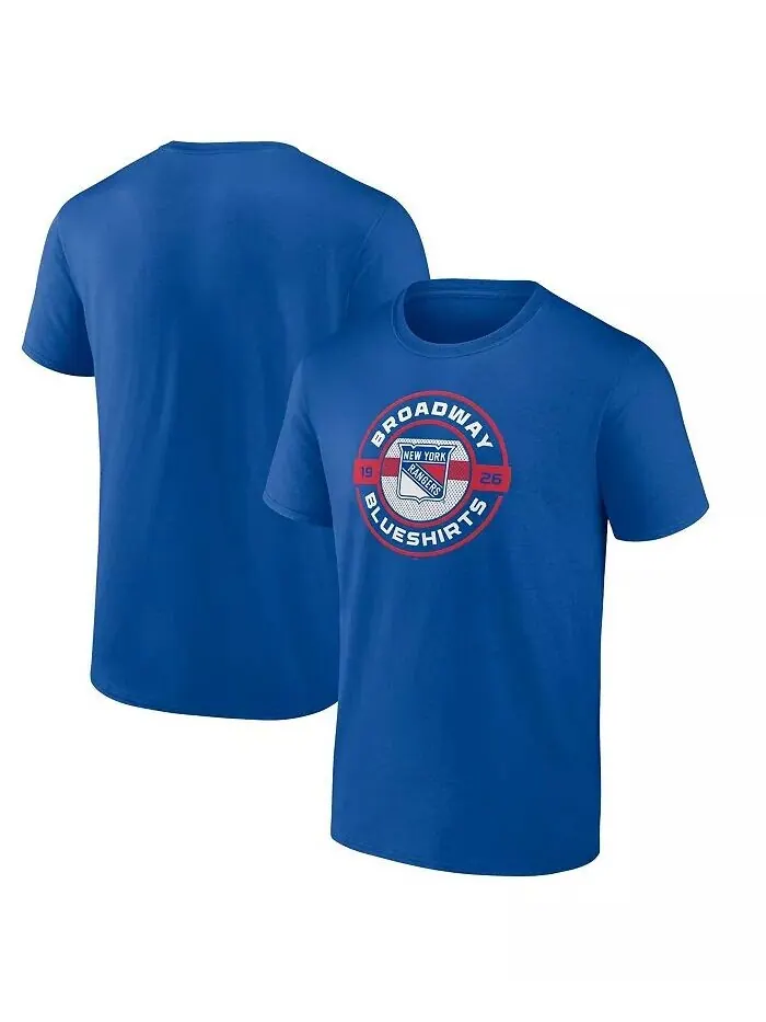 Мужская синяя футболка New York Rangers Local Fanatics — синий