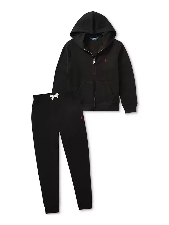 Хлопковые джоггеры с кулиской для мальчиков Big Boys Polo Ralph Lauren — изображение 2 из 6, черный