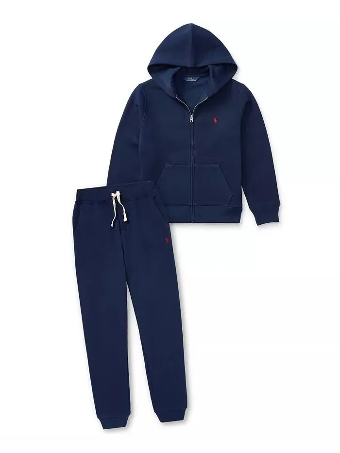 Джоггеры из хлопкового флиса на шнурке для больших мальчиков Polo Ralph Lauren — изображение 3 из 6, красный