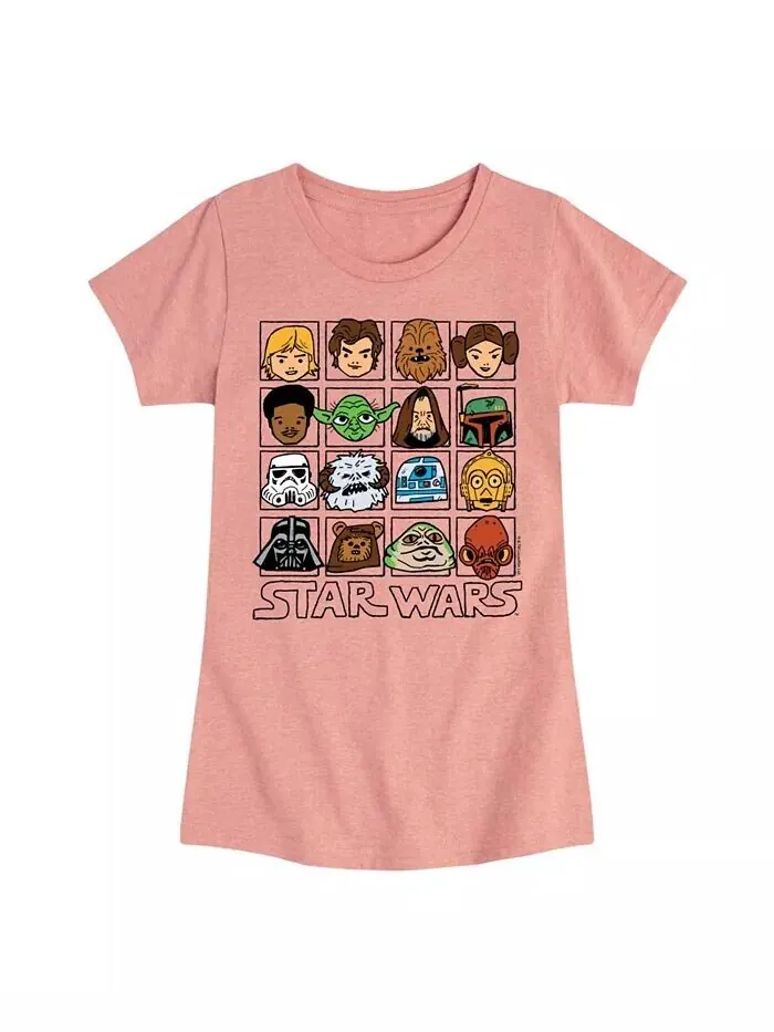 Футболка с коротким рукавом Big Girls Characters Grid Star Wars — розовый