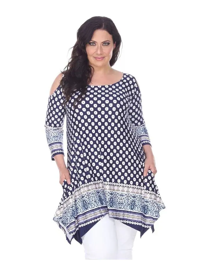 Туника Antonia Plus Size с вырезом на плече White Mark