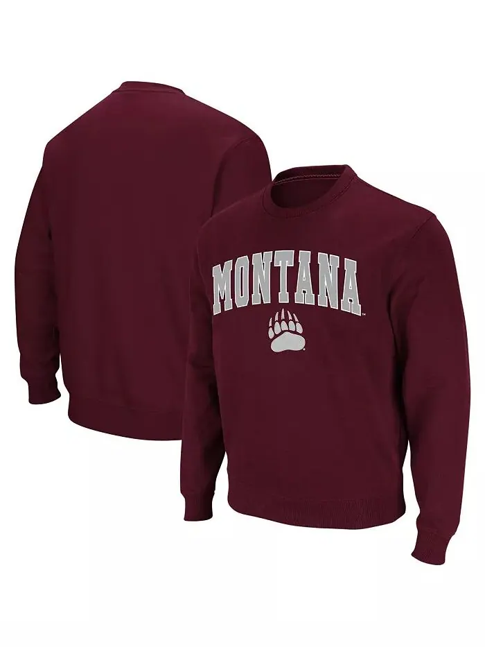 Мужская толстовка Montana Grizzlies с круглым вырезом и логотипом Colosseum — коричневый