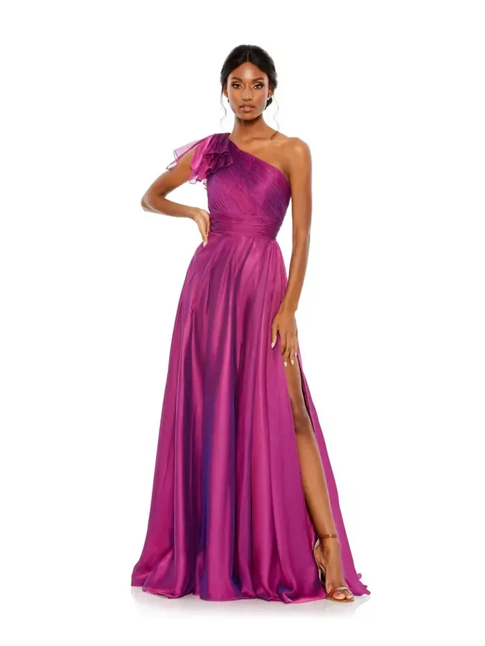 Женское плиссированное платье из шифона с одним плечом Mac Duggal