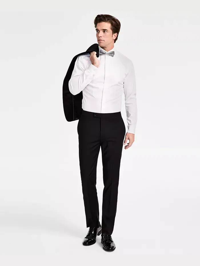 Мужские классические брюки-смокинг из шерстяной смелки, Slim-Fit Calvin Klein