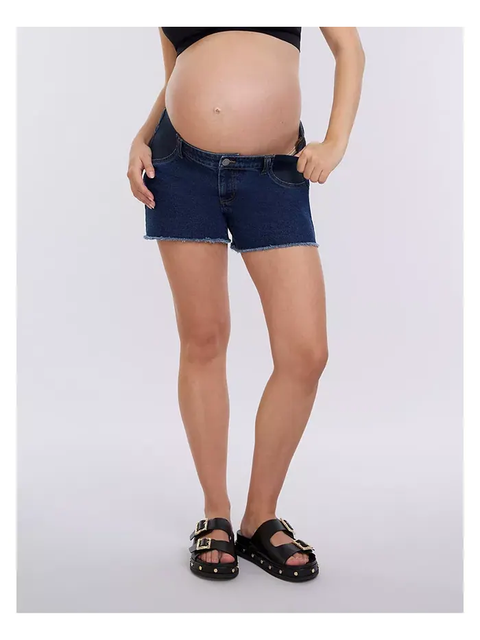 Джинсовые шорты для беременных с заниженной талией - Motherhood Motherhood Maternity — изображение 2 из 5, черный