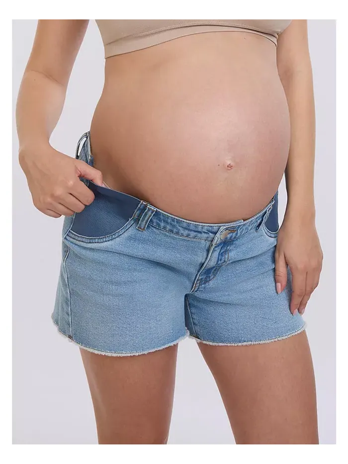 Джинсовые шорты для беременных с заниженной талией - Motherhood Motherhood Maternity — изображение 4 из 4, светлая стирка