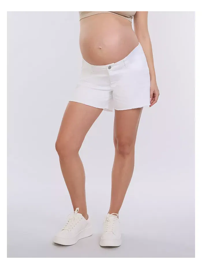 Джинсовые шорты для беременных с заниженной талией - Motherhood Motherhood Maternity — изображение 2 из 5, белый