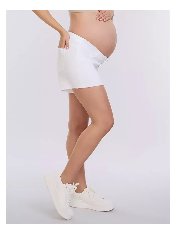 Джинсовые шорты для беременных с заниженной талией - Motherhood Motherhood Maternity — изображение 4 из 5, белый