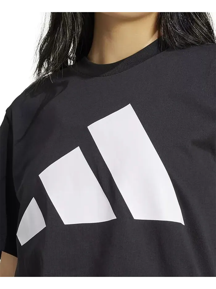 Женская футболка Essentials с большим логотипом из хлопка adidas — изображение 4 из 5, черный