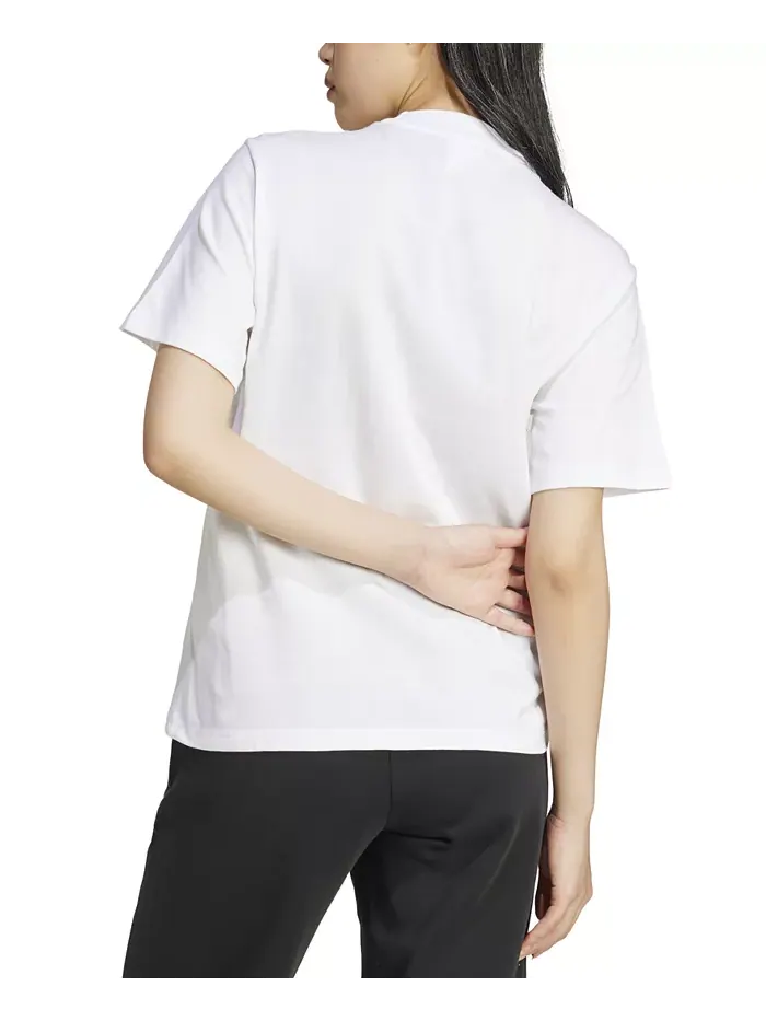 Женская хлопковая футболка Essentials с крупным логотипом adidas — изображение 2 из 5, белый