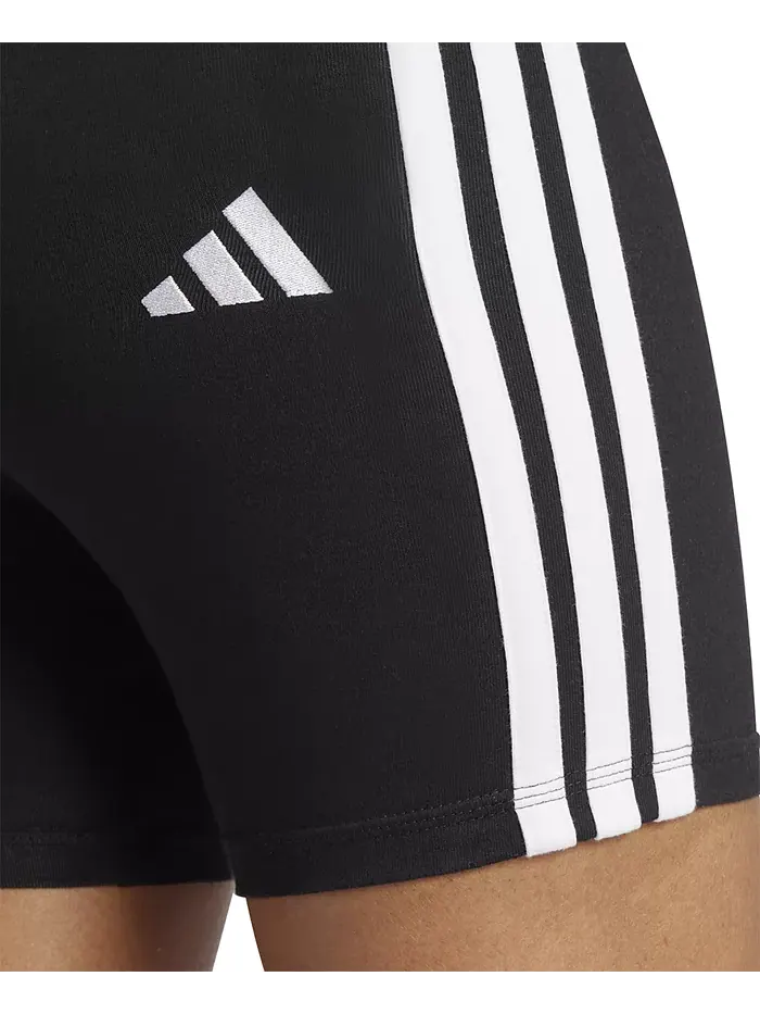 Женские базовые велосипедные шорты с высокой посадкой и 3 полосками adidas — изображение 3 из 5, черный/белый