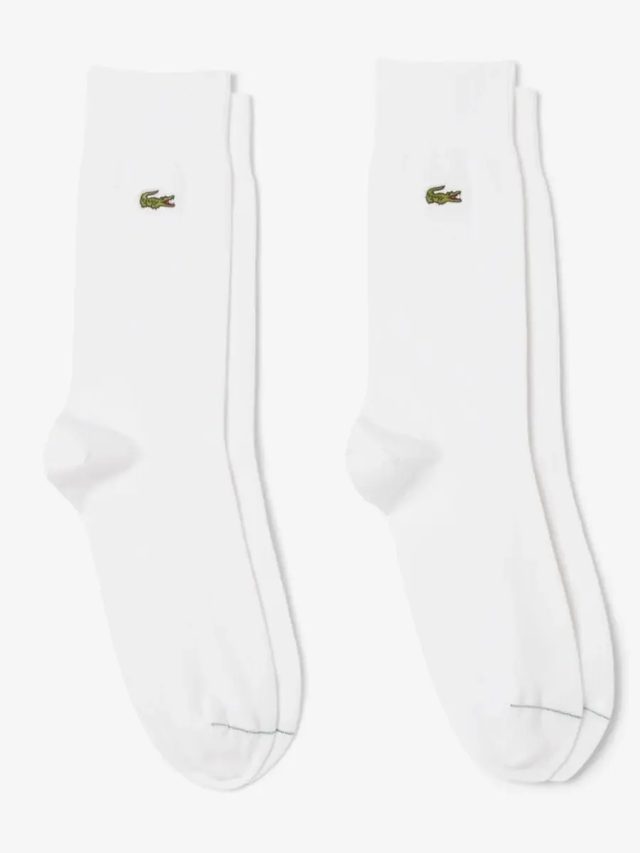 Носки унисекс Lacoste, комплект из 2 пар, высокие — изображение 1 из 3, белый
