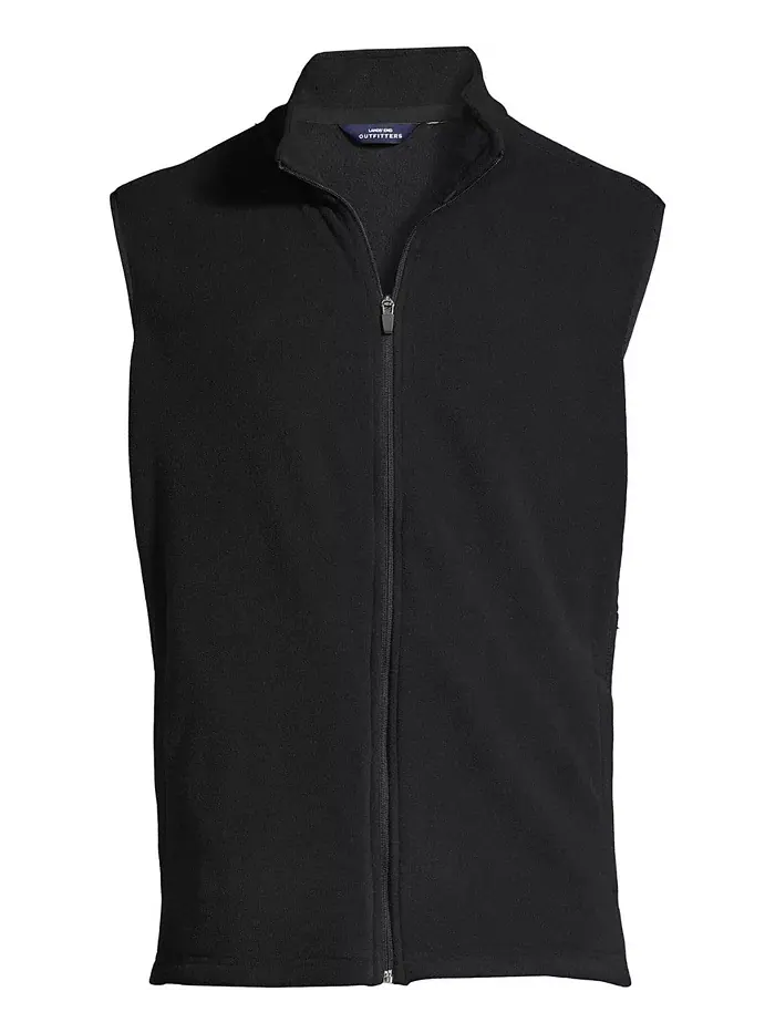 Школьная форма Мужской жилет Thermacheck 100 Fleece Lands' End — изображение 2 из 3, черный