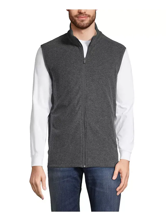 Школьная форма Мужской жилет Thermacheck 100 Fleece Lands' End — изображение 1 из 3, серый