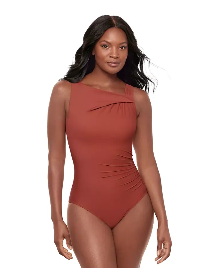 Женский цельный купальник Rock Solid Avra ​​на косточках Miraclesuit — коричневый
