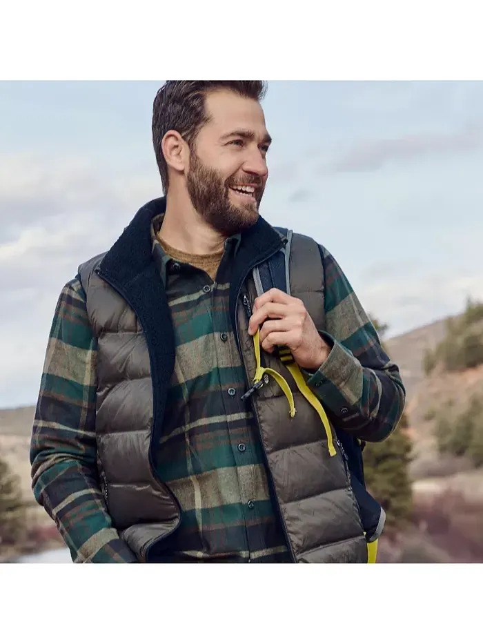 Мужская фланелевая рубашка Easywear Free Country — изображение 6 из 7, зеленый