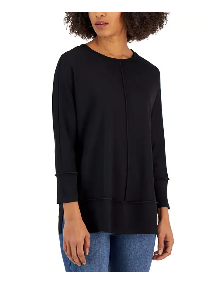 Женская туника Serenity Knit с рукавами 3/4, PXS-XL Jones New York — черный