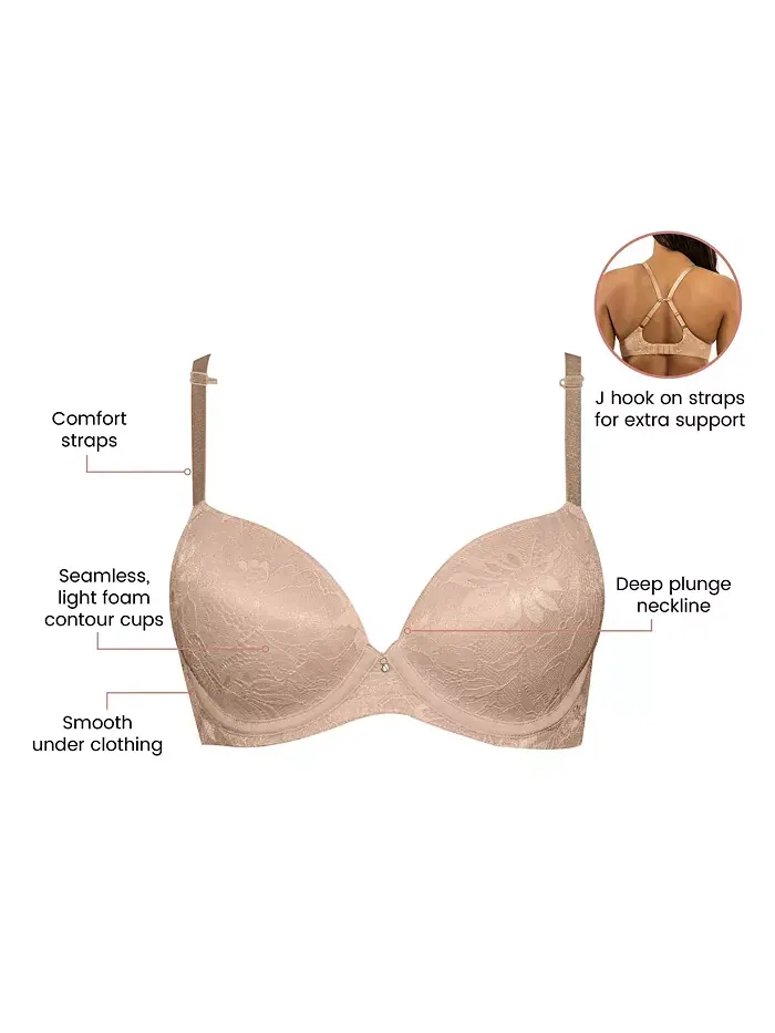 Женский кружевной бюстгальтер Luxlacy, цвет True Nude, размер 40H PARFAIT — изображение 4 из 5