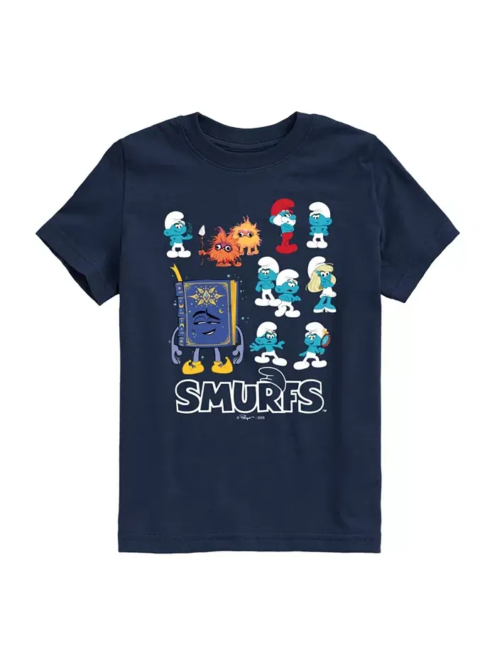 Футболка с графическим принтом персонажей Big Boys Smurfs — синий