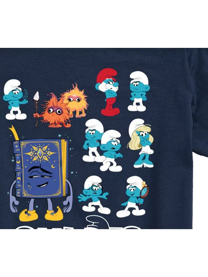 Футболка с графическим принтом персонажей Big Boys Smurfs — изображение 3 из 3, синий