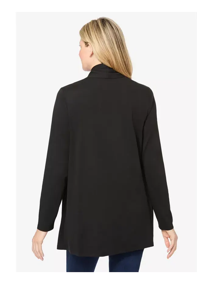 Кардиган Plus Size Within 2-Fer и туника с кружевом Woman Within — изображение 2 из 2, черный