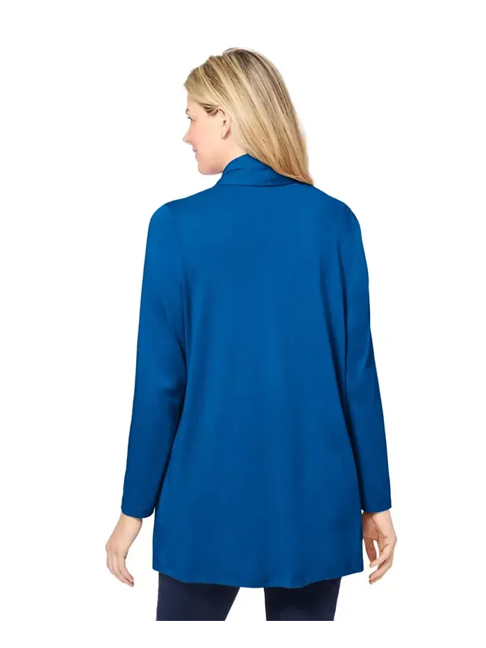 Кардиган Plus Size Within 2-Fer и туника с кружевом Woman Within — изображение 2 из 2, кобальтовый