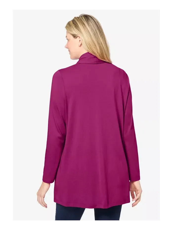 Кардиган Plus Size Within 2-Fer и туника с кружевом Woman Within — изображение 2 из 2, малина