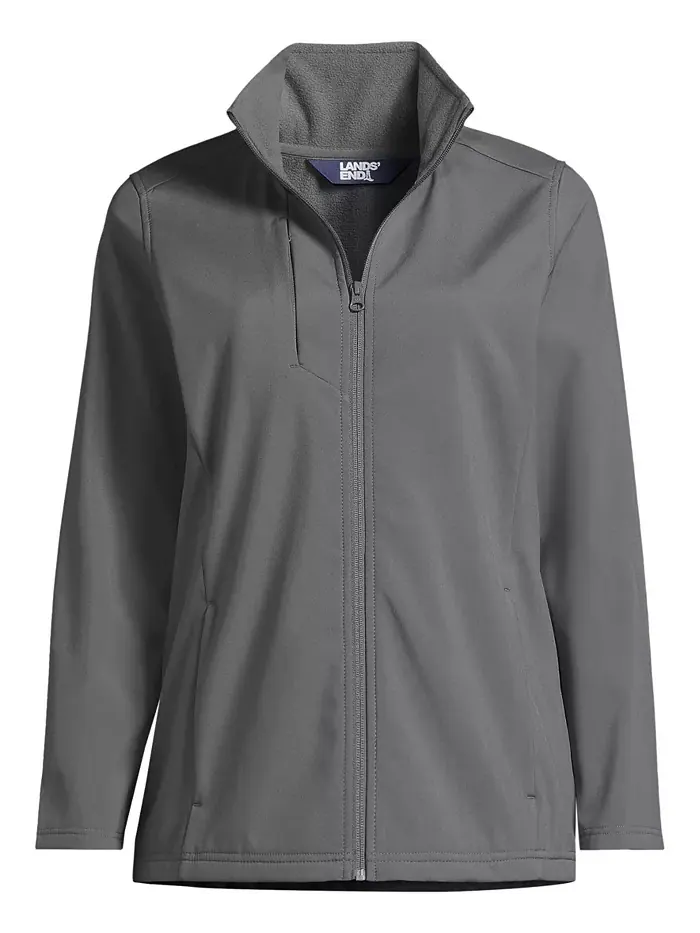 Женская куртка Soft Shell Lands' End — изображение 3 из 4, серый