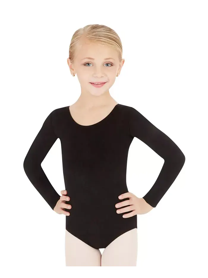 Купальник с длинным рукавом для девочек Capezio — изображение 1 из 4, черный