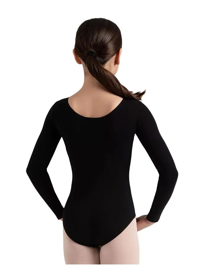 Купальник с длинным рукавом для девочек Capezio — изображение 4 из 4, черный