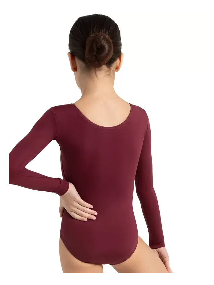 Купальник с длинным рукавом для девочек Capezio — изображение 3 из 3, коричневый
