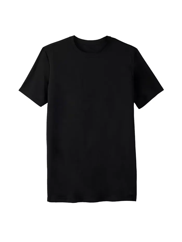Футболка с коротким рукавом и круглым вырезом Big & Tall No Sweat удлиненного кроя KingSize — изображение 3 из 3, черный