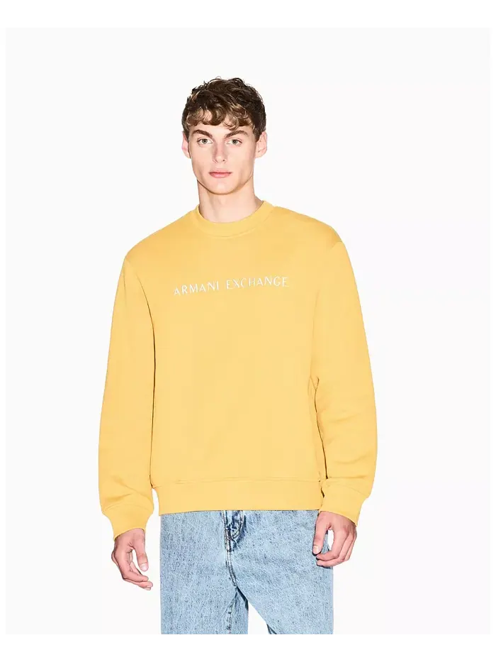 Мужская флисовая толстовка с принтом на груди A|X Armani Exchange — желтый