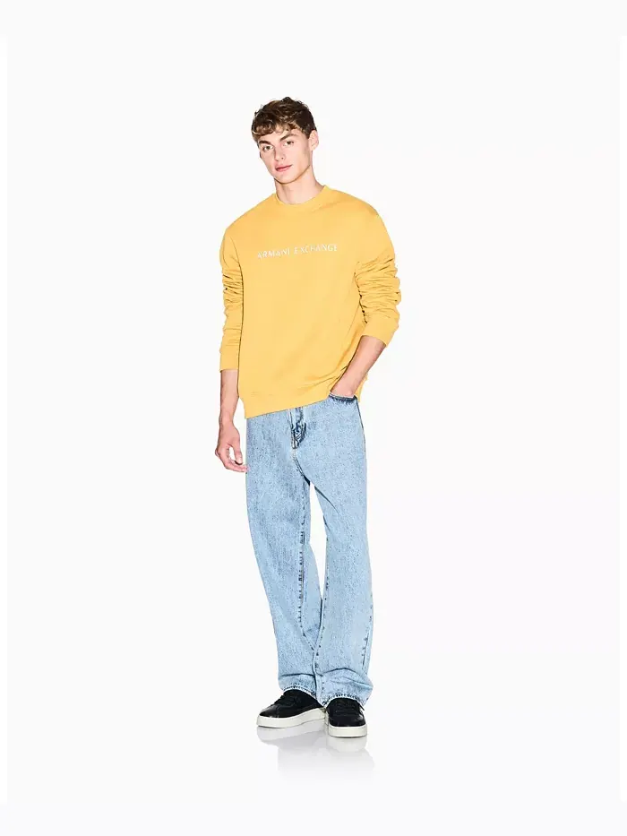 Мужская флисовая толстовка с принтом на груди A|X Armani Exchange — изображение 2 из 5, желтый