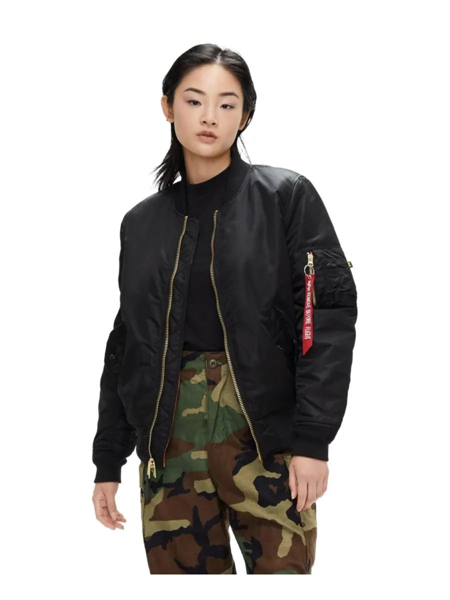 Женская куртка-бомбер Ma-1 Alpha Industries — черный